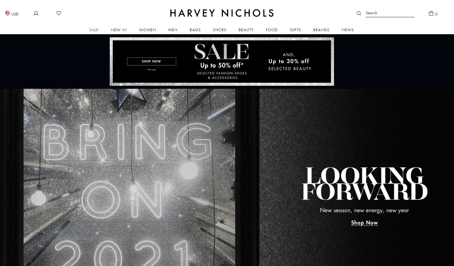 Harvey Nichols折扣码2024 harveynichols时尚类低至5折/美妆类低至7折促销时尚区上新